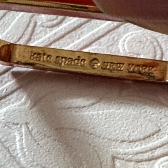 Designer Kate Spade Bracelet Bangle Orange Enamel & Gold Tone Hexagon Rare 5374 - Picture 5 of 8